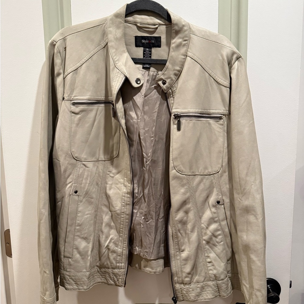 Beige Leather Jacket - image 1